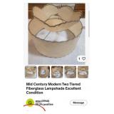 N1 - MID CENTURY 2-TIERED FIBERGLASS LAMPSHADE
