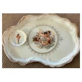 N1 - ANTIQUE LIMOGES PORCELAIN DESSER TRAY & DISH