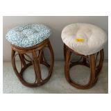 J1 - PAIR OF BENTWOOD STOOLS WITH CUSHIONS (D14)