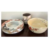 J1 - PORCELAIN PLANTER, BOWL & VASE (L29)