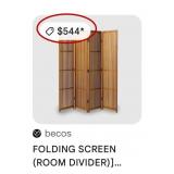 J1 - FOUR-PANEL WOODEN DECOR SCREEN (M15)