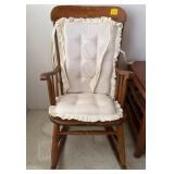 J1 - WOODEN ROCKING CHAIR WITH CUSHION (D9)