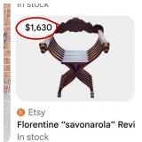 J1 - VINTAGE SAVONAROLA THRONE CHAIR (D12)