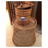J1 - BAMBOO DRINK TABLE & VINTAGE JAPANESE BUCKET