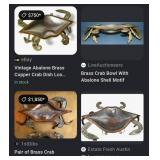 M - VINTAGEBRASS CRAB SCULPTURE (Y5)