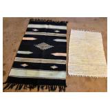 M - TWO WOVEN THROW RUGS (R38)