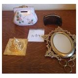 M - COIN BANK, MIRROR, HAIR ACCESORY COMB  (N84)