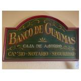 M - BANCO DE GUAYMAS WOODEN SIGN (L56)