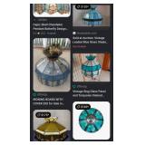 M - TWO STAINED GLASS LAMP SHADES (Y4)
