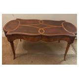M - VINTAGE FRENCH-STYLE INLAID COFFEE TABLE (R2)
