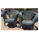M - TWO RATTAN ARMCHAIRS (Y13)