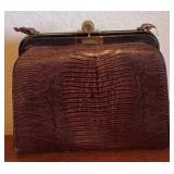 M - VINTAGE LIZARD SKIN HAND BAG (N60)