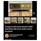 M - ZENITH CLOCK RADIO (E15)