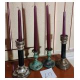 M - TWO PAIR VINTAGE CANDLESTICKS (L17)