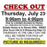 AUCTION PICK UP DAY & HOURS