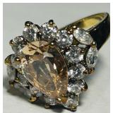 GOLD PLATED STERLING SILVER  RING 5.90GRS SIZE 9
