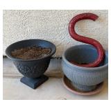 J2 - TWO OUTDOOR PLANTER POTS