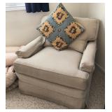 J2 - UPHOLSTERED EASY CHAIR & ACCENT PILLOW (A8)