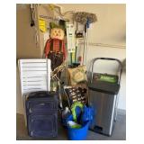 J2 - TRASH CAN, SUITCASE, MOPS, STEP LADDER, MORE