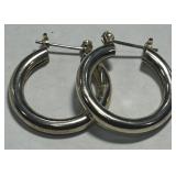 STERLING SILVER TUBE EARRINGS 3.20GRS