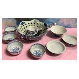 11 - PIERCED PORCELAIN BOWL, RICE BOWLS, MORE (L14