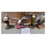 11 - FOUR AMERICAN EAGLE FIGURINES (L228)