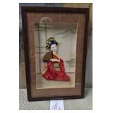 11 - JAPANESE GEISHA SHADOWBOX ART (L187)