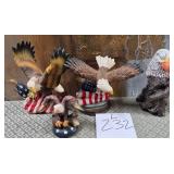 11 - FOUR AMERICAN EAGLE FIGURINES (L232)