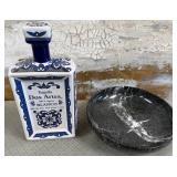 11 - CERAMIC DECANTER & STONE DISH (P99)