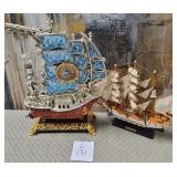 11 - DECORATIVE SHIP CLOCK, REPLICA SHIP (L171)