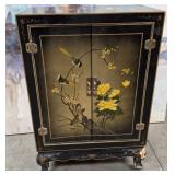 11 - HAND PAINTED TWO-DOOR ORIENTAL CABINET