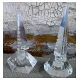 11 - TWO VINTAGE CRYSTAL PERFUME BOTTLES (P28)