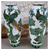 11 - TWO HAND PAINTED GOLD IMARI VASES (P27)