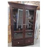 11 - TWO-DOOR WOOD & GLASS DISPLAY CABINET