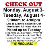 AUCTION PICK UP DAYS & HOURS