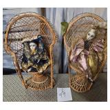 11 - COLLECTIBLE DOLLS WITH CHAIRS (L99)