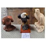 11 - THREE AMERICAN EAGLE SCULPTURES (L239)