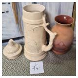 11 - CERAMIC STEIN & VASE (L97)
