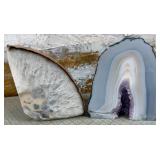 11 - TWO POLISHED GEODE SLICES (P47)
