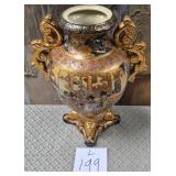 11 - JAPANESE SATSUMA STYLE URN VASE (L199)