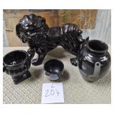 11 - TEMPLE LION, VASE & COLLECTIBLES (L207)