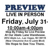 PREVIEW LIVE IN PERSON - Friday, July 31st