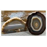 11 - TWO POLISHED GEODE SLICES (P51)