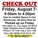 AUCTION PICK UP DAY & HOURS