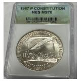 1987-P CONSTITUTION MS70 SILVER