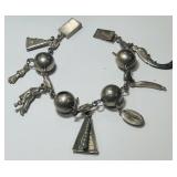 STERLING SILVER 7.50INCH CHARM BRACELET 39.60GRS