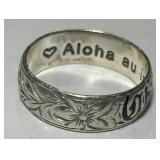 STERLING SILVER SIZE 12 RING 6.30GRS