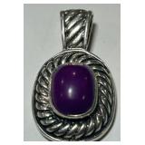 STERLING SILVER GEMSTONE PENDANT 12.10GRS