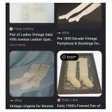 393 - VINTAGE SILK STOCKINGS FRAMED 25X23' (R2)