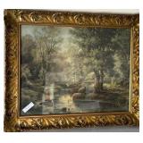 393 - VINTAGE LANDSCAPE ART FRAMED 22X25' (R15)